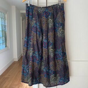 Vintage Reid Wool Skirt Size 8 Paisley Floral Boho Midi Made in USA Cottagecore